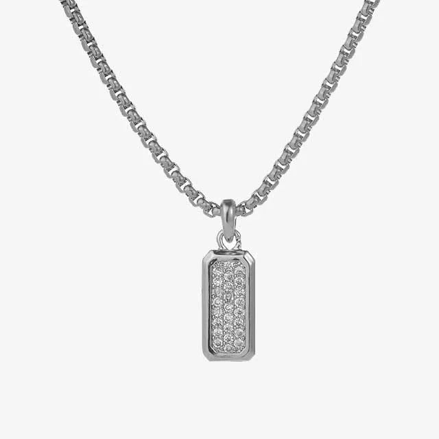 rectangle men pendant necklace with zircon egn117 gallery img 2 jpg