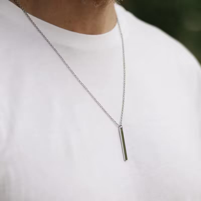 Rectangular Pendant Men Necklace (EGN018)