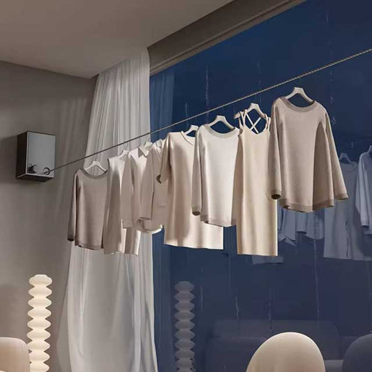 Retractable Stainless Steel Clothesline - Pull-Out Clothes Drying Rack for Space-Saving Household Use
