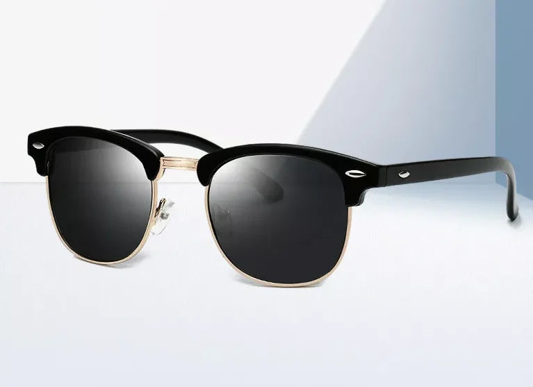 Retro Square Half Rim Sunglasses Unisex Eyewear (S3016)