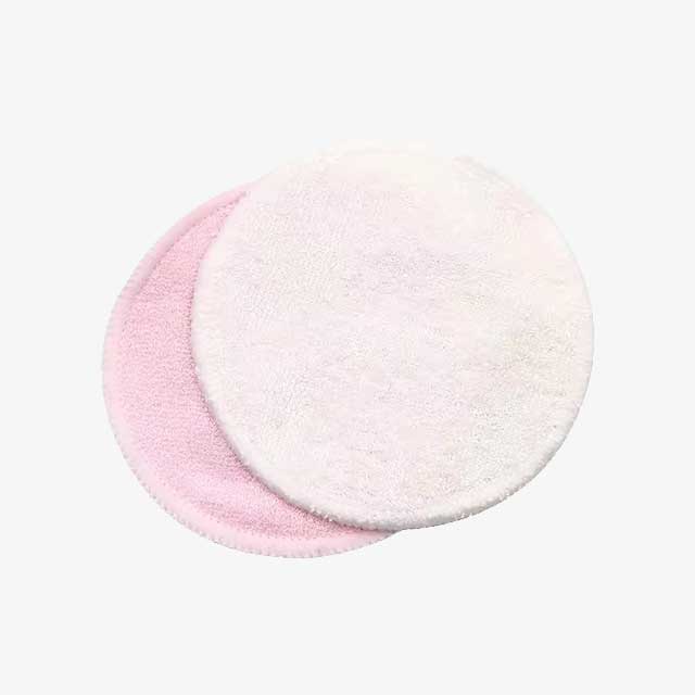 Reusable Bamboo Fiber Makeup Remover Pads - 12pcs Pack, Washable Cleansing Facial Cotton Rounds for Makeup Removal