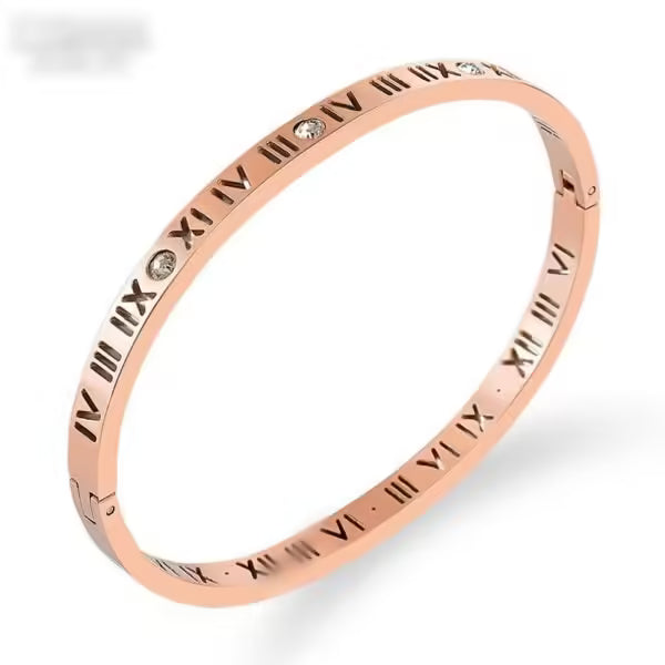 Bracelet manchette « Amoureux » à chiffres romains (EGBT337)