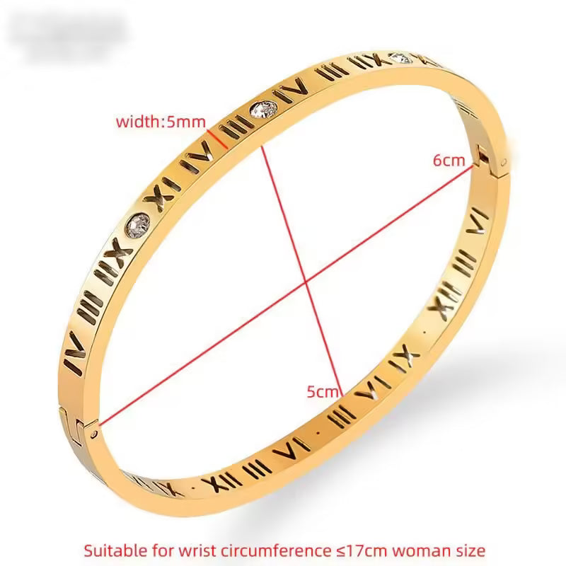 Bracelet manchette « Amoureux » à chiffres romains (EGBT337)