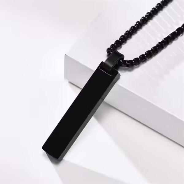 Collier rectangulaire en acier inoxydable avec chiffres romains (EGN052)