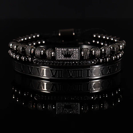 royal 3 pieces adjustable men bracelet set egbt274 featured img