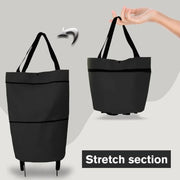 Sac de courses pliable à roulettes – Chariot de courses pliant, Sac fourre-tout extensible réutilisable pour le shopping et les voyages