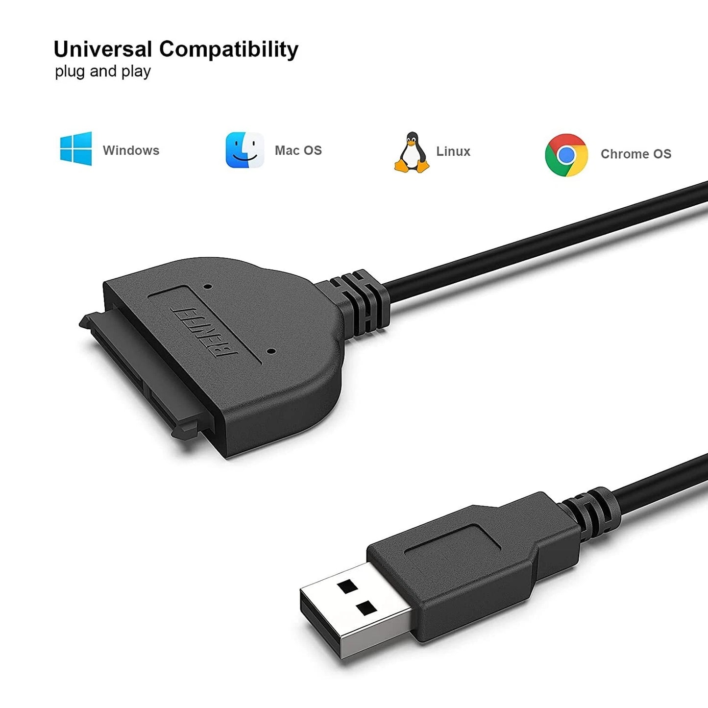 BENFEI USB 3.0 to SATA III Adapter Cable for 2.5" SSD & HDD – High-Speed External Hard Drive Converter