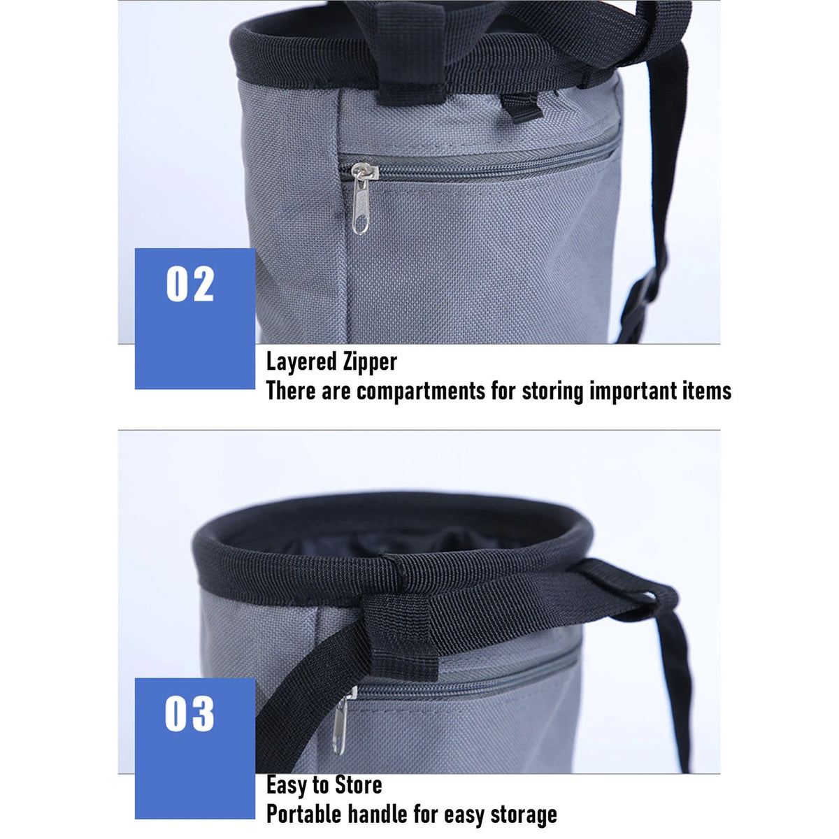 Sac à magnésie d'escalade avec ceinture réglable – Grande pochette d'escalade multifonctionnelle