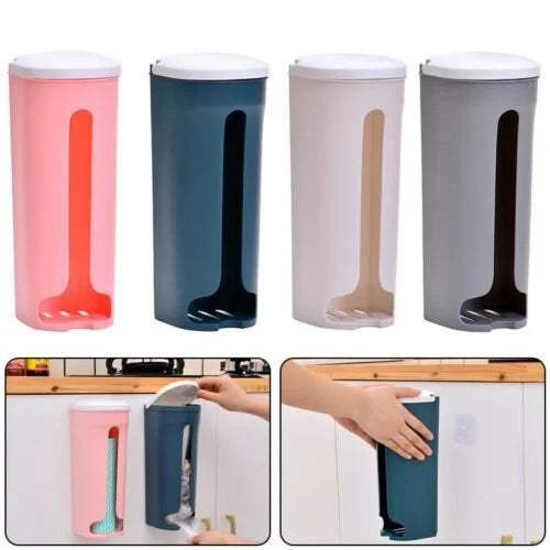 Distributeur de sacs en plastique et de sacs poubelles à fixation murale – Organisateur de rangement de sacs poubelles peu encombrant