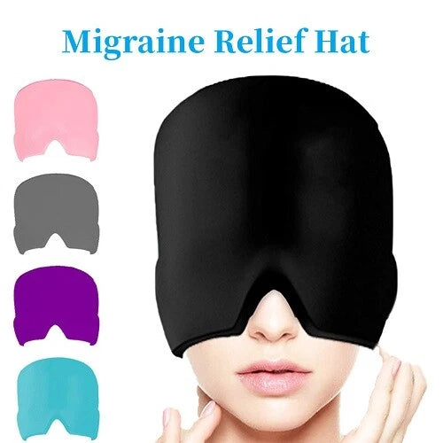 Headache & Migraine Relief Cap – Hot & Cold Therapy Gel Ice Head Wrap for Stress, Sinus & Tension Relief