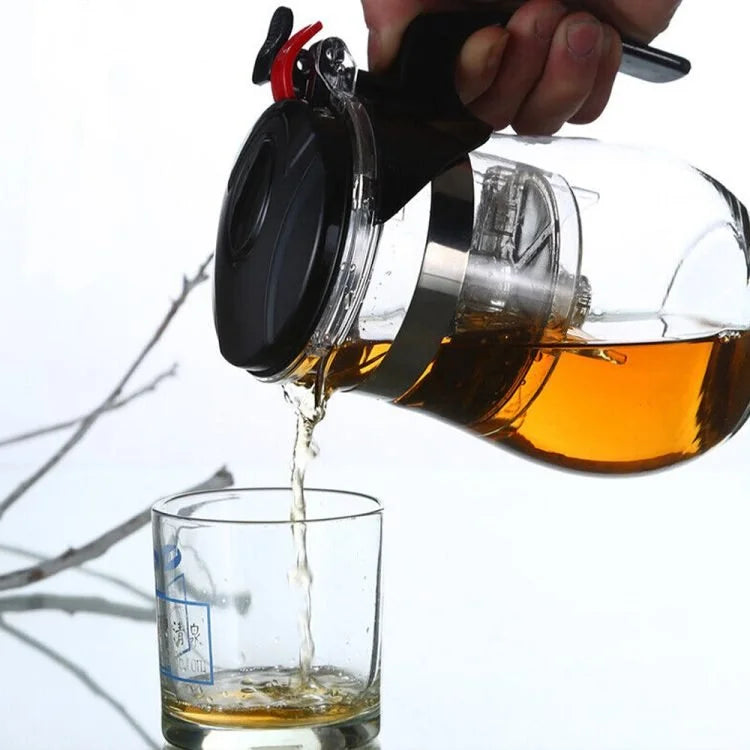 1200ml Glass Tea Maker with Removable Infuser – Heat-Resistant Teapot for Loose Leaf Tea, Herbal Tea & Blooming Tea