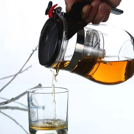 1200ml Glass Tea Maker with Removable Infuser – Heat-Resistant Teapot for Loose Leaf Tea, Herbal Tea & Blooming Tea