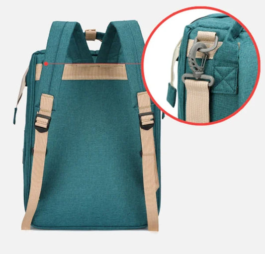 Shade Cloth Folding Bed Mommy Bag Portable Large Capacity Crib Backpack Mother and Baby Bag (EGB061)