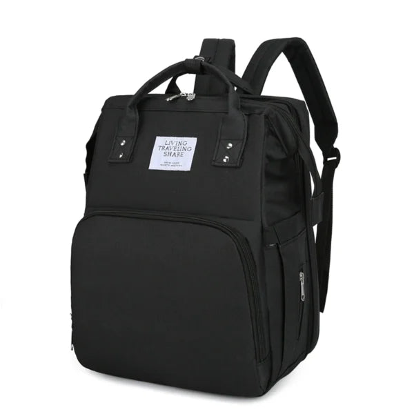 Shade Cloth Folding Bed Mommy Bag Portable Large Capacity Crib Backpack Mother and Baby Bag (EGB061)