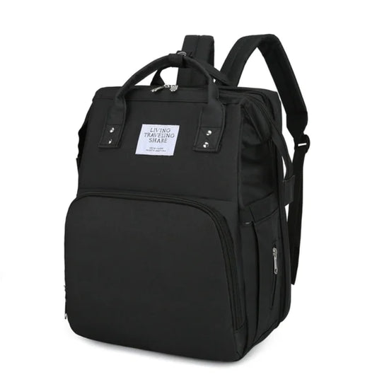 Shade Cloth Folding Bed Mommy Bag Portable Large Capacity Crib Backpack Mother and Baby Bag (EGB061)