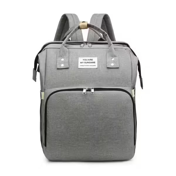 Shade Cloth Folding Bed Mommy Bag Portable Large Capacity Crib Backpack Mother and Baby Bag (EGB061)