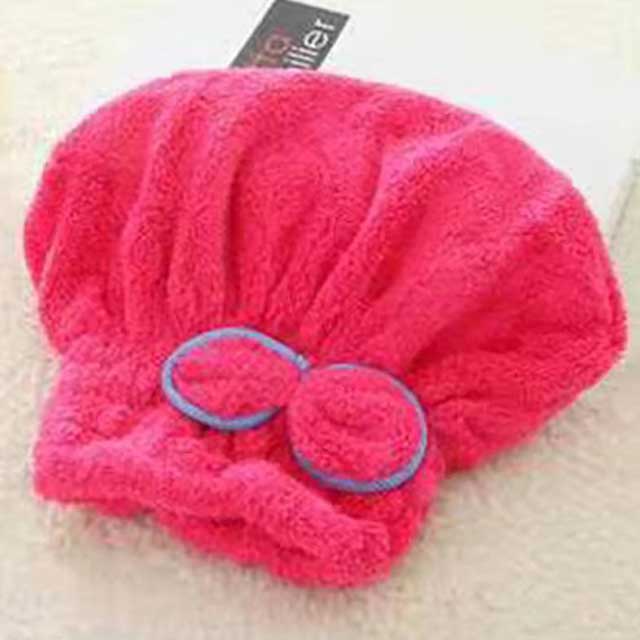 Shower Cap for Women – Microfibre Quick Drying Bath Spa Hat with Bowknot Wrap Towel, Perfect for Room Accessories