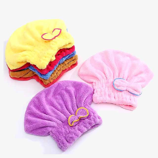 Shower Cap for Women – Microfibre Quick Drying Bath Spa Hat with Bowknot Wrap Towel, Perfect for Room Accessories