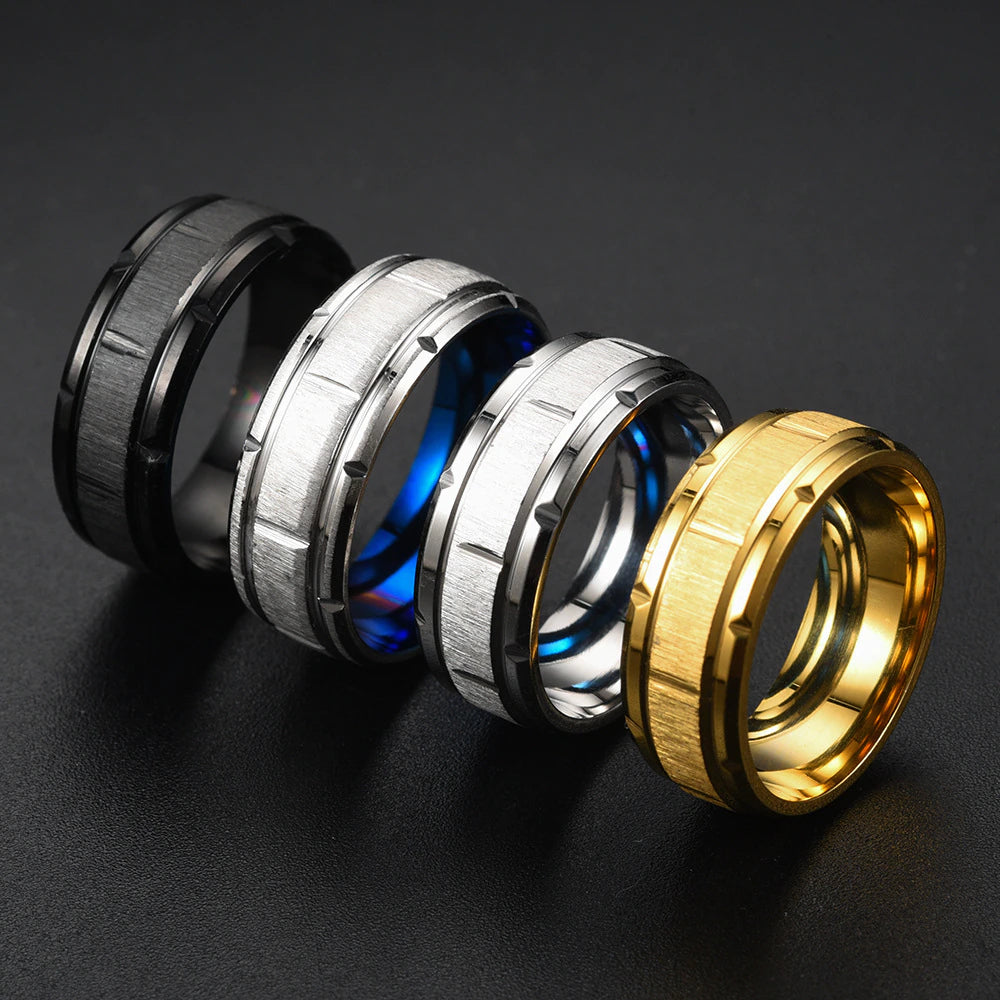 Simple 8mm Unisex Stainless Steel Ring (EGR055)