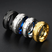 Bague unisexe simple en acier inoxydable de 8 mm (EGR055)