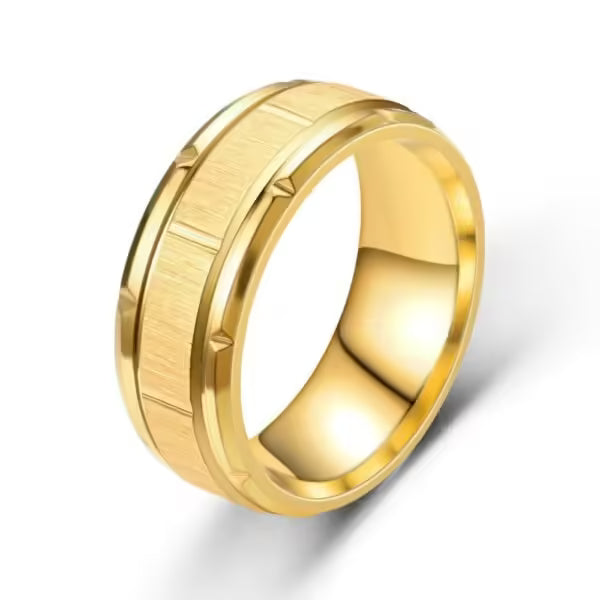 Bague unisexe simple en acier inoxydable de 8 mm (EGR055)