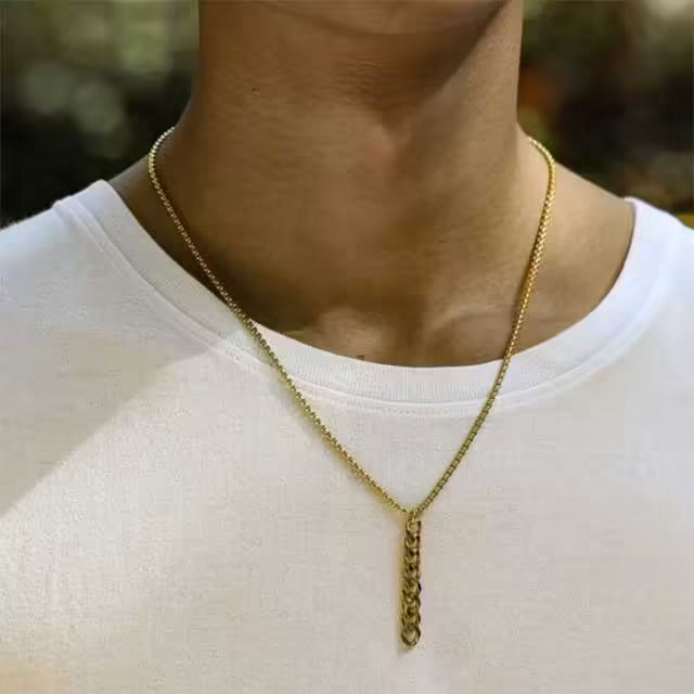 Simple Chain Pendant Men Necklace (EGN222)