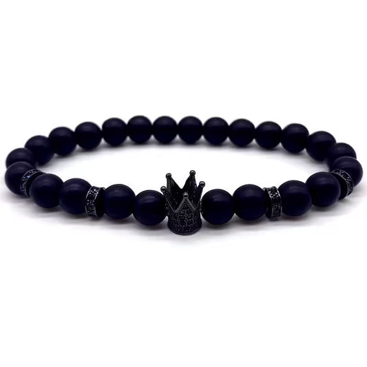 سوار بسيط من الخرز غير اللامع على شكل تاج (EGBT004)