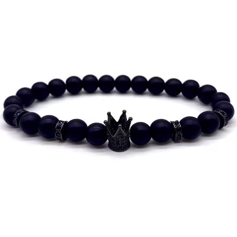 Simple Crown Matt Beads Bracelet (EGBT004)