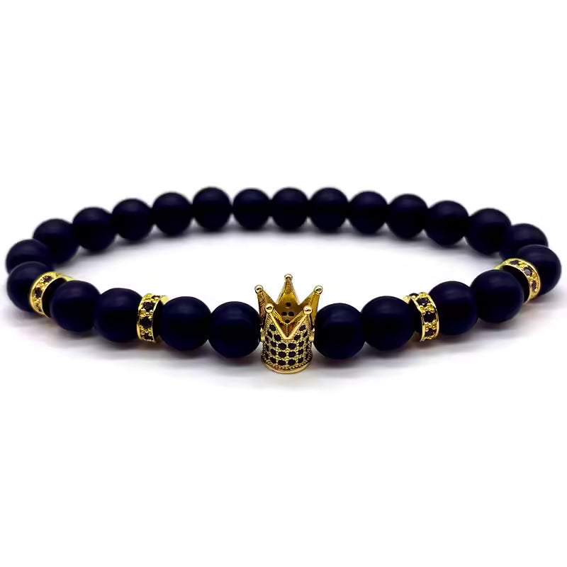 Simple Crown Matt Beads Bracelet (EGBT004)