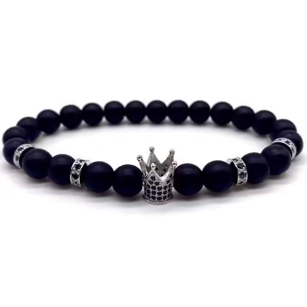 Simple Crown Matt Beads Bracelet (EGBT004)