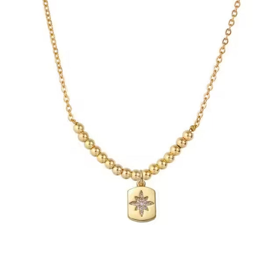 Simple Crystal Pendant Women Necklace (EGN069)