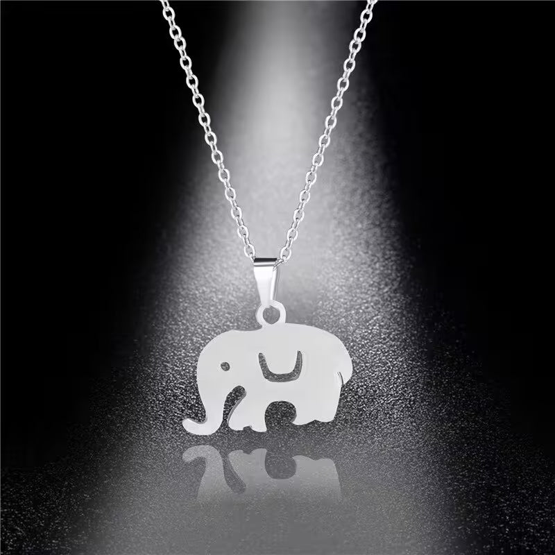 Simple Elephant Pendant Necklace(EGN173)