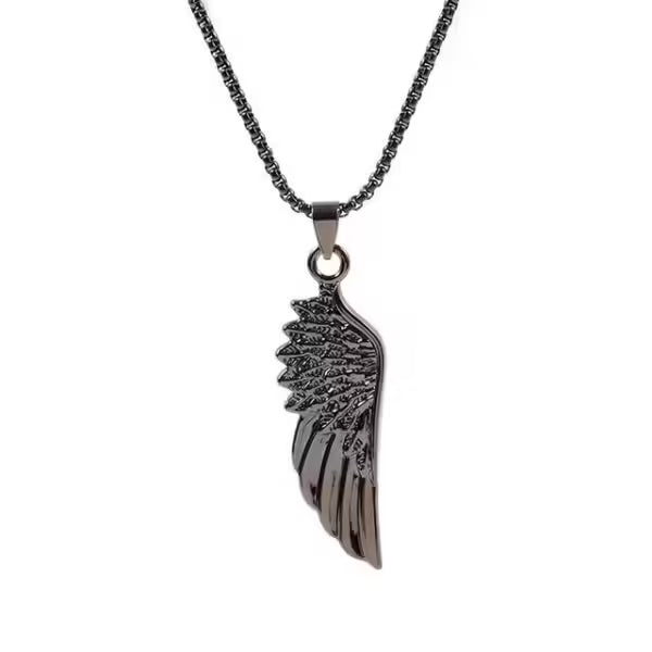 Simple Feather Stainless Steel Box Link chain Men Necklace (EGN054)