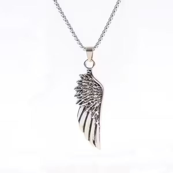 Simple Feather Stainless Steel Box Link chain Men Necklace (EGN054)