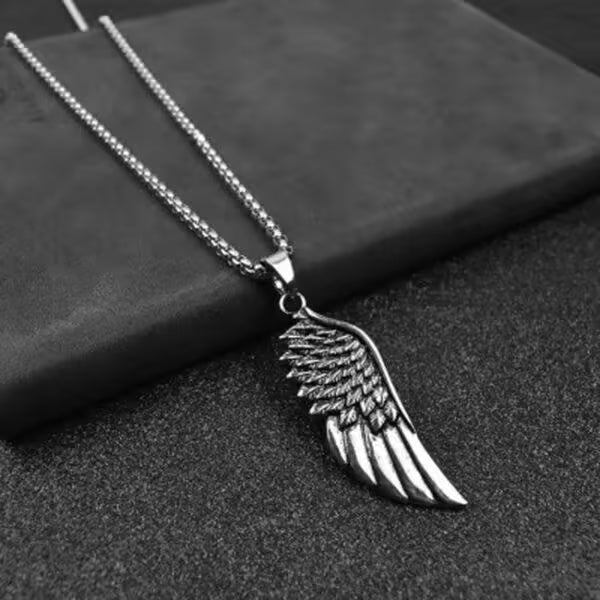 Simple Feather Stainless Steel Box Link chain Men Necklace (EGN054)