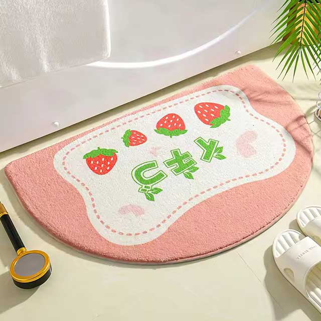 Simple Floral Bath Mat - Absorbent Non-Slip Floor Rug for Bedroom, Bathroom, and Entrance - Small Fresh Flowers Design