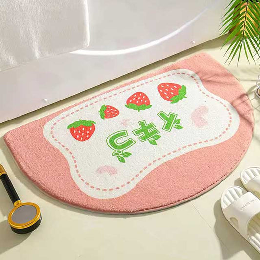 Simple Floral Bath Mat - Absorbent Non-Slip Floor Rug for Bedroom, Bathroom, and Entrance - Small Fresh Flowers Design