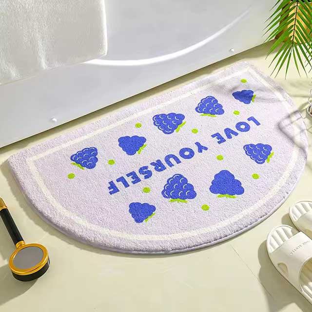 Simple Floral Bath Mat - Absorbent Non-Slip Floor Rug for Bedroom, Bathroom, and Entrance - Small Fresh Flowers Design