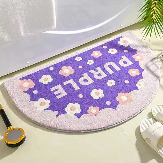 Simple Floral Bath Mat - Absorbent Non-Slip Floor Rug for Bedroom, Bathroom, and Entrance - Small Fresh Flowers Design