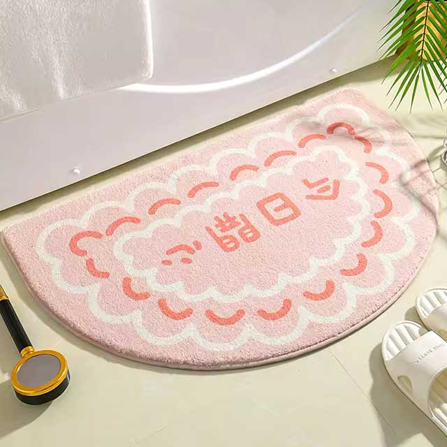 Simple Floral Bath Mat - Absorbent Non-Slip Floor Rug for Bedroom, Bathroom, and Entrance - Small Fresh Flowers Design