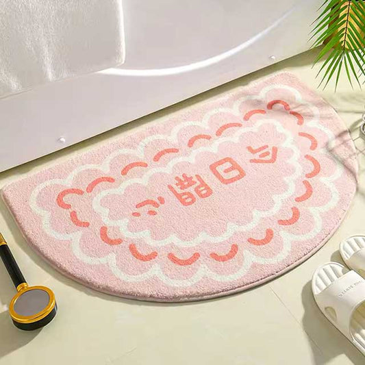 Simple Floral Bath Mat - Absorbent Non-Slip Floor Rug for Bedroom, Bathroom, and Entrance - Small Fresh Flowers Design
