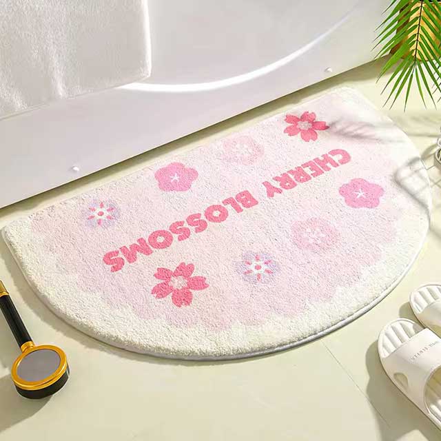 Simple Floral Bath Mat - Absorbent Non-Slip Floor Rug for Bedroom, Bathroom, and Entrance - Small Fresh Flowers Design