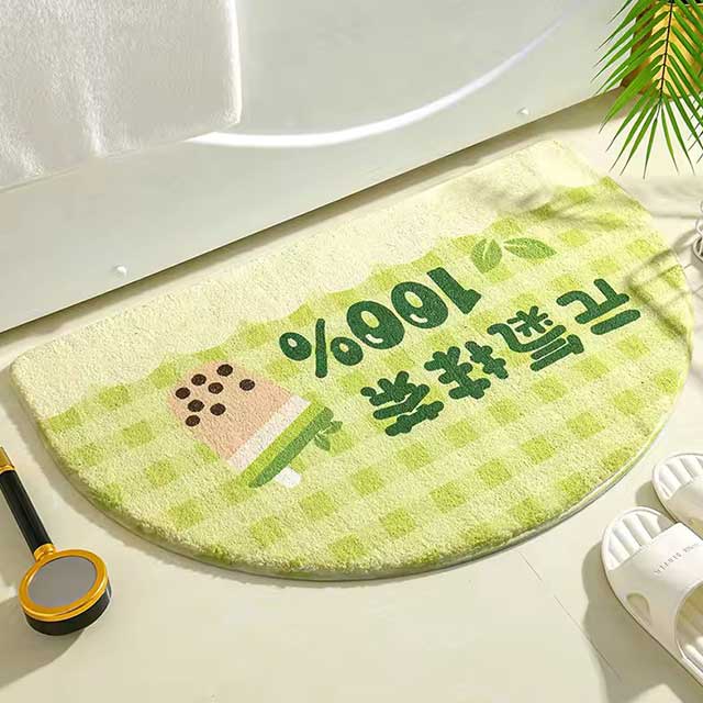 Simple Floral Bath Mat - Absorbent Non-Slip Floor Rug for Bedroom, Bathroom, and Entrance - Small Fresh Flowers Design