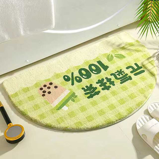 Simple Floral Bath Mat - Absorbent Non-Slip Floor Rug for Bedroom, Bathroom, and Entrance - Small Fresh Flowers Design