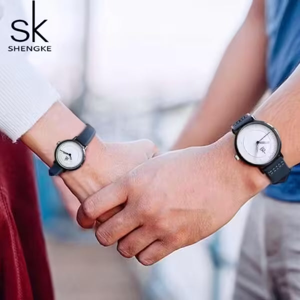 Montre en cuir pour couple SK (SK8041)