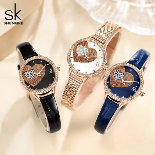 SK Leather & Stainless Steel Women Watch (K0168)