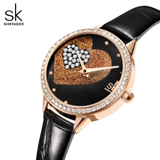 SK Leather & Stainless Steel Women Watch (K0168)