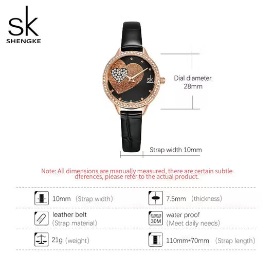 SK Leather & Stainless Steel Women Watch (K0168)