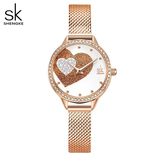 SK Leather & Stainless Steel Women Watch (K0168)