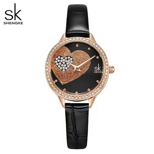 SK Leather & Stainless Steel Women Watch (K0168)